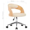 vidaXL Eetkamerstoelen draaibaar 2 st gebogen hout en kunstleer crème