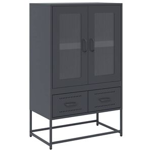 vidaXL Hoge kast 68x39x111,5 cm staal antracietkleurig