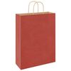 vidaXL Papieren zakken 250 st met hengsels 32x12x42 cm rood