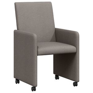 vidaXL Eetkamerstoelen met Wieltjes 2 st Stof Taupe 57 x 66 x 94 cm