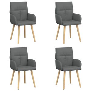 vidaXL Eettafelstoelen 4 st Stof Donkergrijs 60 x 56 x 93 cm