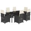 vidaXL 7-delige Tuinset met kussens poly rattan zwart