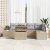 vidaXL Tuin Sofa Set met kussen 6 pcs Beige Poly riet
