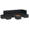vidaXL Tuinbankenset 8 st Zwart poly rattan