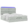 vidaXL Ottoman bed met matrassen en LED's 200x200cm fluweel lichtgrijs