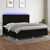 vidaXL Boxspring met matras en LED stof zwart 200x200 cm