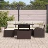 vidaXL Tuin Sofa Set met opslag 7 pcs Bruin Poly riet