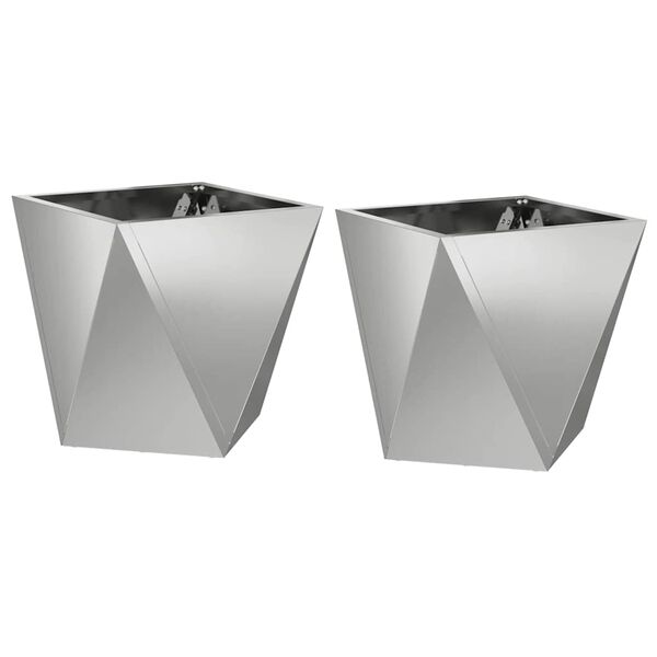 vidaXL Plantenbak 2 pcs Zilver 30 x 30 x 30 cm Gegalvaniseerd staal