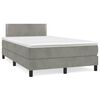 vidaXL Boxspring met matras fluweel lichtgrijs 120x190 cm