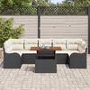 vidaXL Tuin Sofa Set met opslag 8 pcs Zwart Poly riet