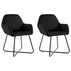vidaXL Eetkamerstoelen 2 st fluweel zwart