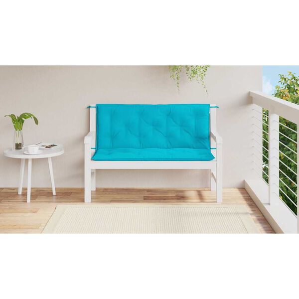 vidaXL Tuinbankkussens 2 st 120x50x7 cm stof turquoise