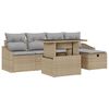 vidaXL Tuin Sofa Set 6 pcs Beige poly rattan