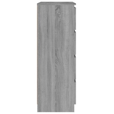 vidaXL Dressoir 60x35x98,5 cm bewerkt hout grijs sonoma eikenkleurig