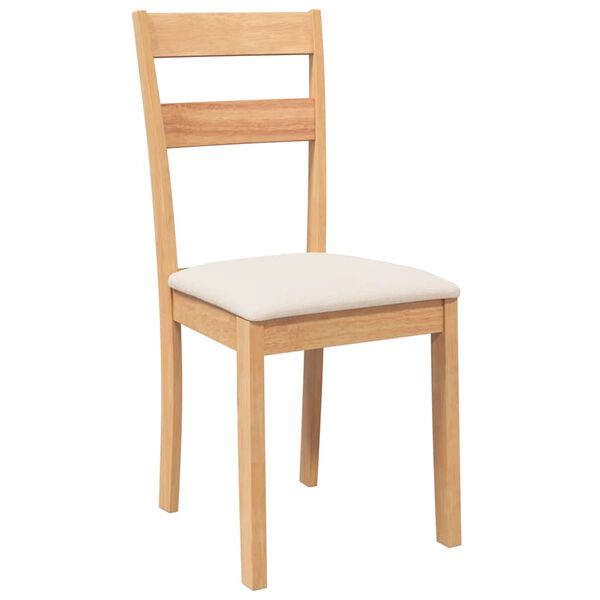 vidaXL Eetkamerstoelen met kussens 2 st massief hout naturel rubber