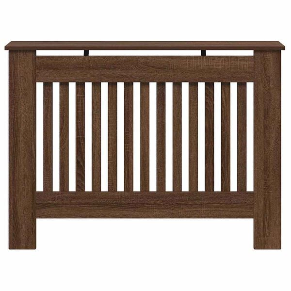vidaXL Radiatorafdekking Bruin Eiken 112 x 19 x 81,5 cm Bewerkt hout