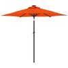 vidaXL Parasol met LED's en stalen paal 225x225x212 cm terracotta