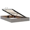 vidaXL Opbergbed met LED met matras met LED Taupe 140 x 190 cm Stof