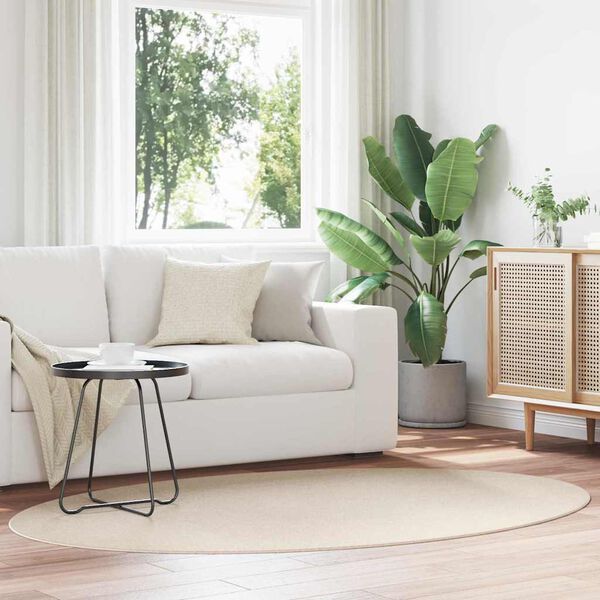 vidaXL Vloerkleden Ovaal HUARTE Beige 200 x 140 cm 100% Polyester