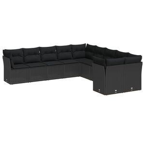 vidaXL Tuin Sofa Set 13 pcs Zwart poly rattan