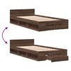 vidaXL Bedframe met lade bewerkt hout bruin eikenkleurig 90x200 cm