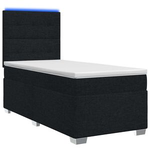 vidaXL Boxspringbed met matras met hoofdeinde Zwart 80 x 200 cm Stof