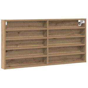 vidaXL Vitrinekast Artisan Eiken 100 x 8,5 x 50 cm Bewerkt hout