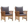 vidaXL Tuinstoelen 2 st met kussens massief acaciahout