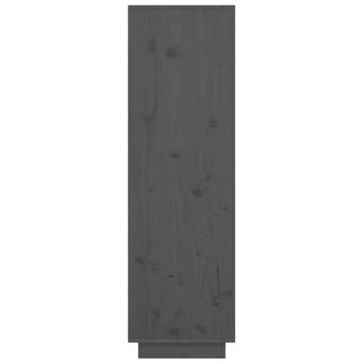vidaXL Hoge kast 38x35x117 cm massief grenenhout grijs
