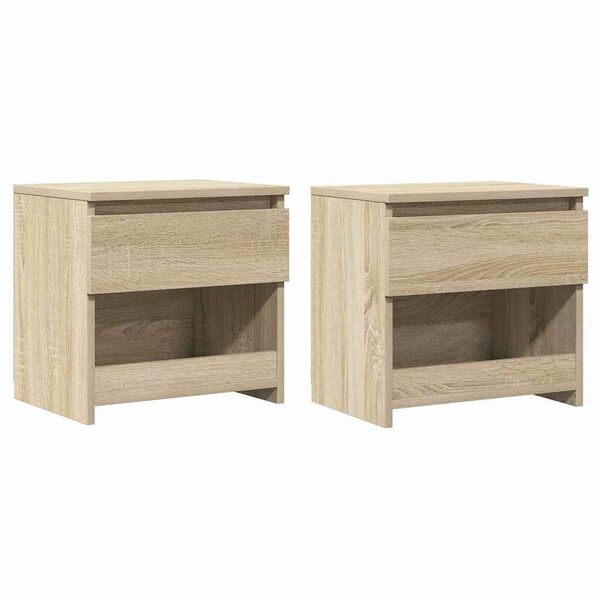 vidaXL Nachtkastjes 2 st 40x30x39 cm bewerkt hout sonoma eikenkleurig