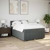 vidaXL Boxspring met matras stof donkergrijs 140x190 cm