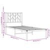 vidaXL Bedframe met hoofdbord metaal zwart 75x190 cm