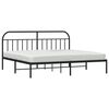 vidaXL Bedframe met hoofdbord metaal zwart 200x200 cm