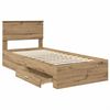 vidaXL Bedframe met hoofdeinde Artisan Eiken 100 x 200 cm Bewerkt hout