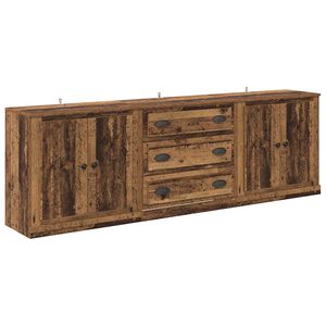 vidaXL Dressoirs 3 st Oud hout 210 x 35,5 x 67,5 cm Bewerkt hout