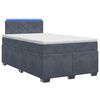 vidaXL Boxspring Bed met Matras en LED Donkergrijs 120 x 190 cm