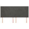 vidaXL Hoofdbord met randen 183x16x118/128 cm fluweel donkergrijs