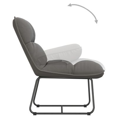 vidaXL Loungestoel met metalen frame fluweel lichtgrijs