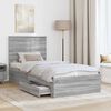 vidaXL Bedframe Grijs Sonoma en Zilver 75 x 190 cm Bewerkt hout