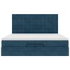 vidaXL Bed poef met matrassen en leds 200x200 cm fluweel donkerblauw