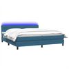 vidaXL Boxspring met matras en LED fluweel donkerblauw 180x210 cm