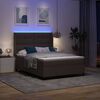 vidaXL LED Box Spring Bed met matras Donkerbruin 140 x 200 cm Stof