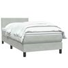 vidaXL Boxspring met matras fluweel lichtgrijs 90x210 cm