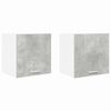 vidaXL Hangkast 2 pcs Beton Grijs en Wit 40 x 31 x 40 cm Bewerkt hout