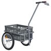 vidaXL Fietstrailer met inklapbare transportbox 50 L 150 kg grijs
