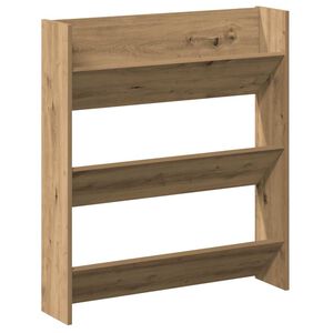 vidaXL Wandschoenenkast 80x18x90 cm bewerkt hout artisanaal eikenkleur