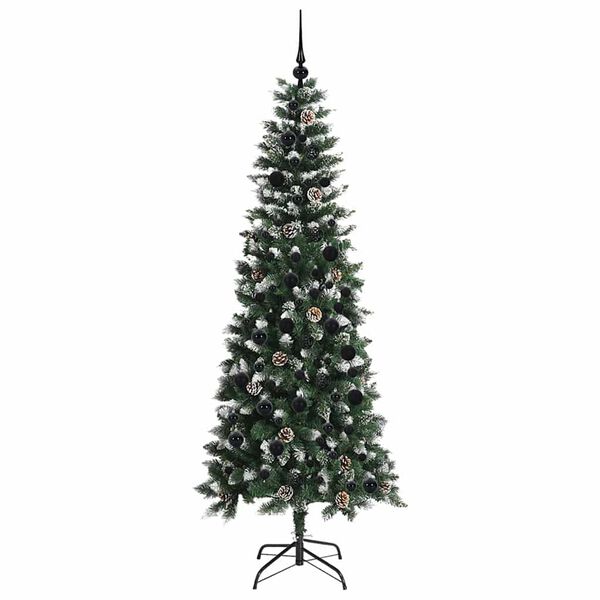 vidaXL Kunstkerstboom met 300 LED Groen 210 cm PVC en Plastic en Staal