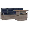 vidaXL Tuin Sofa Set 5 st 4-Aantal zitplaatsen grijs en marineblauw