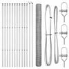 vidaXL zeshoekig gaashek met grondbevestiging 25 x 1,6 m zilver Mesh