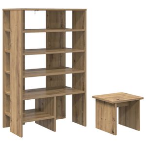 vidaXL Schoenenkast met plank 2 pcs Artisan Eiken Bewerkt hout
